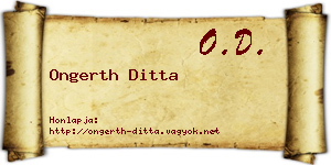 Ongerth Ditta névjegykártya